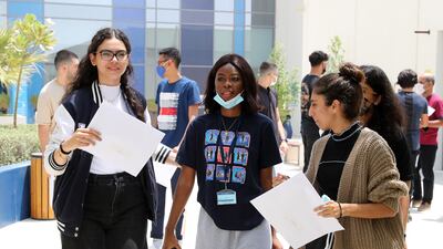 Students check their results.