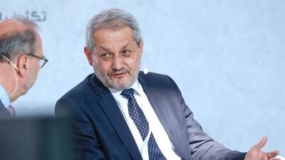 Dr Ferozuddin Feroz, Minister of Health for Afghanistan at the Reaching the Last Mile forum at Louvre Abu Dhabi on Tuesday. Victor Besa / The National