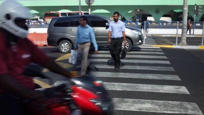 The lack of awareness of the rights of pedestrians is in part a reflection of the high proportion of expatriate workers here, most of whom bring with them the driving practices of their countries of origin. Delores Johnson / The National