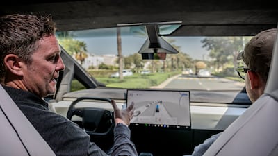A camera mounted inside the rear-view mirror monitors the driver to ensure their eyes are trained on the road