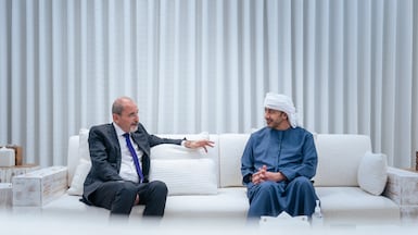 Sheikh Abdullah bin Zayed, Deputy Prime Minister and Minister of Foreign Affairs, with Jordan's Deputy Prime Minister and Minister of Foreign Affairs, Ayman Safadi. Photo: Wam