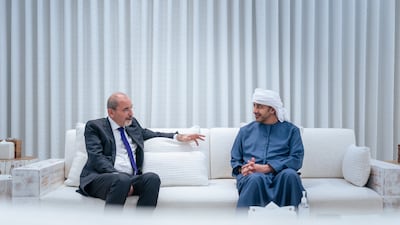 Sheikh Abdullah bin Zayed, Deputy Prime Minister and Minister of Foreign Affairs, with Jordan's Deputy Prime Minister and Minister of Foreign Affairs, Ayman Safadi. Photo: Wam