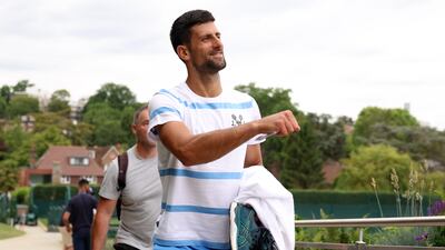 Novak Djokovic at the All England Club. Getty