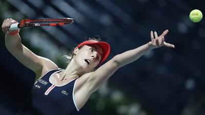 Alize Cornet of France defeated Kirsten Flipkens 6-0, 6-7, 6-3 at the Dubai Duty Free Tennis Championships on Sunday. Ali Haider / EPA