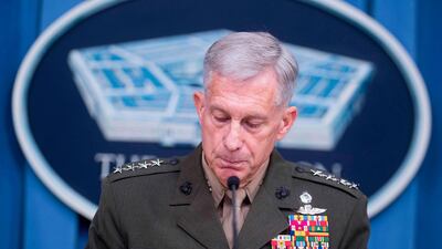 Commander of US Africa Command General Thomas Waidhauser speaks during a press briefing at the Pentagon. AFP/JIM WATSON