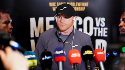 Saul 'Canelo' Alvarez faces Christian Mbilli in his 69th professional bout this weekend. Photo: SPA