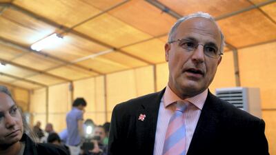 British diplomat Michael Aron, recently appointed ambassador to Yemen, speaks to reporters in Baghdad on May 24, 2012 during negotiations between world powers and Iran over its nuclear programme. Ali Al Saadi / AFP