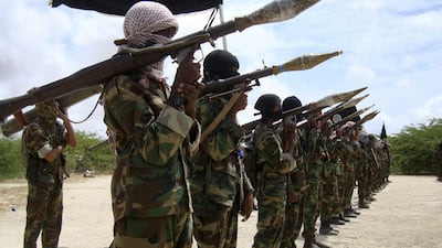 Al Shabab recruits on parade south of Mogadishu in 2010. Reuters