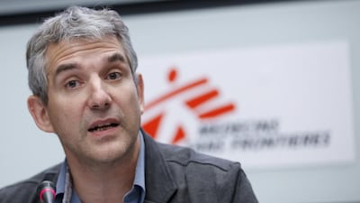 International secretary-general of humanitarian organisation Medecins sans Frontieres/Doctors without Borders (MSF), on June 17, 2016 announces MSF will no longer take funds from the European Union and European government in Brussels, Belgium Olivier Hoslet/ European Photopress Agency