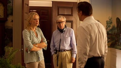 Blanchett, Allen and Baldwin on the set of 'Blue Jasmine'. Photo: Jessica Miglio