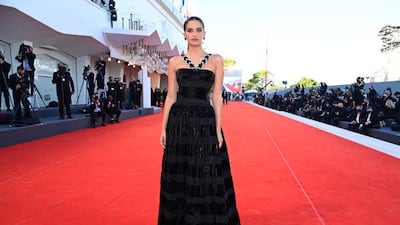 Sara Sampaio, in Armani Prive, attends the red carpet for 'Madres Paralelas' during the 78th Venice International Film Festival on September 1, 2021. Getty Images