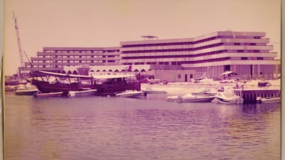 The Meridien under construction in Abu Dhabi. The hotel welcomed its first guests in March, 1979 and was formally opened in 1980. Courtesy Le Meridien