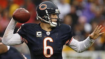 Jay Cutler, right, had a forgettable debut against Green Bay last week, but showed on Sunday why the Bears traded for him in the off-season.