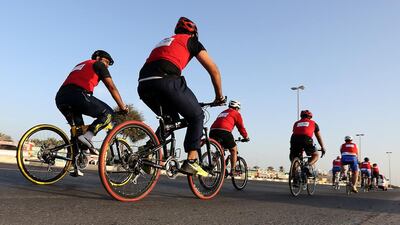 A revolution began with #cycletoworkuae day last week.Photo: Pawan Singh / The National