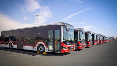The new electric buses feature a low-floor entrance to provide access for disabled people, dedicated seating for children, spaces for bicycles, Wi-Fi services and mobile phone charging points. Photo: RTA Dubai