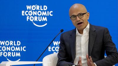 Microsoft's chief executive Satya Nadella said the Washington-based company would help the US government agencies upgrade cyber protections. AP