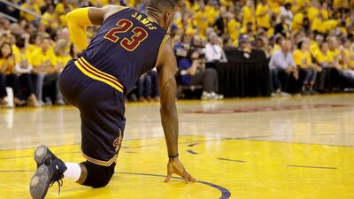 LeBron James of the Cleveland Cavaliers shown during Game 2 of the NBA Finals on Sunday night. Ezra Shaw / Getty Images / AFP / June 5, 2016