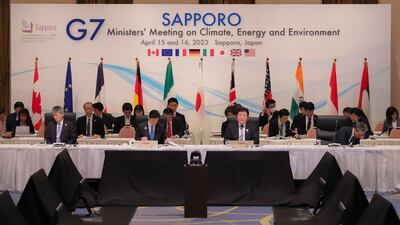 A session of the G7 ministers' meeting on climate, energy and environment in Sapporo, Japan. AFP