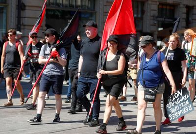 Anti-Trump protests in the Finnish capital were much less fierce than those seen during the US president's visit to London days earlier. Ints Kalnins / Reuters