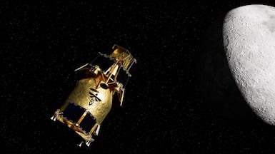 A rendering of Firefly's Blue Ghost 2 mission hurtling towards the Moon. Photo: Firefly Aerospace