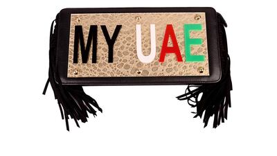 Valleydez boutique in Dubai has fringed clutch bags bearing slogans from “My UAE” to “Emirati”. The bags, which cost Dh1,500, come in either black, gold or nude leather. Valleydez, Galleria Mall, Al Wasl Road, Dubai 04 321 2898 www.valleydez.com Courtesy of CEECODE