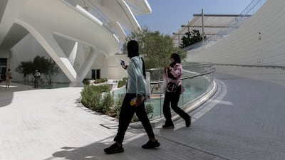 Visitors outside the UAE pavilion at Expo 2020. (Photo: Antonie Robertson / The National)