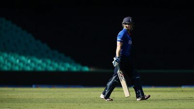 England's Eoin Morgan shown during their one-day loss to Pakistan on Wednesday ahead of the Cricket World Cup. Matt King / Getty Images / February 11, 2015