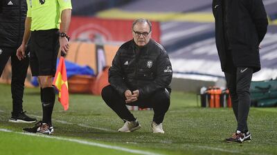 Leeds United's head coach Marcelo Bielsa watches the defeat at Elland Road. AP