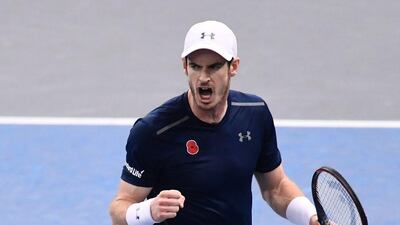 Scotland's Andy Murray celebrates after winning his quarter-final match in Paris against Tomas Berdych on Friday. His walkover victory on Saturday against Milos Raonic assures he will ascend to No 1 in the world rankings. Miguel Medina / AFP