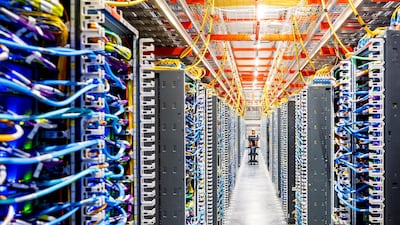 A technician works at an Amazon Web Services AI data centre in New Carlisle, Indiana. Reuters / AWS