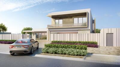 Yas Acres will consist of 1,315 villas, with the company saying residents will have access to a golf course and club house, parks, schools and a waterfront. Above, an illustration of one of the properties in the project. Courtesy Aldar