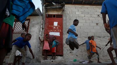 Kids jump rope in the Cite Soleil district of Port-au-Prince, Haiti. AP Photo