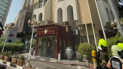 A fire broke out at a Dubai hotel on Thursday. Courtesy Dubai Civil Defence