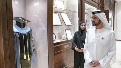 Sheikh Mohammed bin Rashid visited Al Jawhara Hall Museum of the GWU.