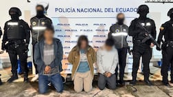 Some of those arrested as part of the digital fraud operation led by the UAE. Photo: Wam