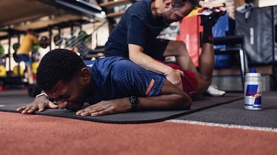 Yahya Al Ghassani working out at the APC in Thalgau, Austria.