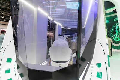 Dubai Police's self-driving police station at Gitex Tech Week. Reem Mohammed / The National