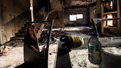 The ground floor living room at the villa. Victor Besa for The National
