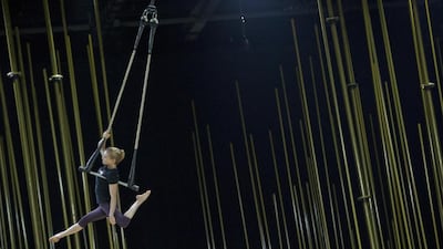 Acrobat Kerren McKeeman practises her trapeze act. Antonie Robertson / The National