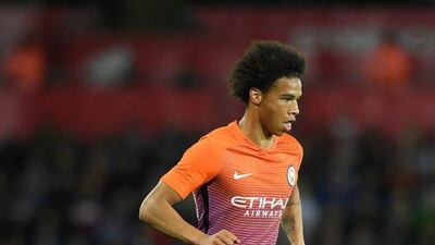 Leroy Sane of Manchester City in action during the League Cup third round match against Swansea City. Stu Forster / Getty Images