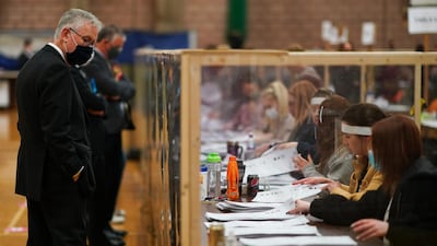 People observe as the count takes place in Hartlepool. The loss is a blow to Labour leader Sir Keir Starmer who had promised to transform the party in the wake of its historic 2019 general election defeat. Getty Images)