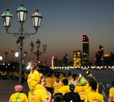 Last year's Darkness into Light walk in Abu Dhabi. Courtesy: Maria Kelly