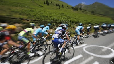 The peloton are on the way during Stage 8 of the 103rd edition of the Tour de France cycling race over 184km between Pau and Bagneres-de-Luchon, France, 09 July 2016. Yoan Valat / EPA