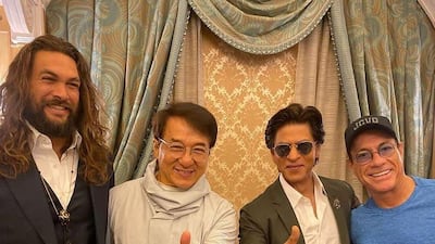 International actors Jackie Chan, Shah Rukh Khan and Jean-Claude Van Damme at the Joy Forum in Saudi Arabia this week. Instagram
