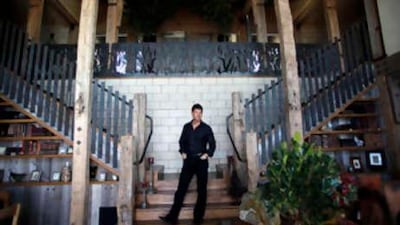 Richard Landry's home in Malibu, California, incorporates timber from a 100-year-old barn from his hometown in Quebec, Canada.