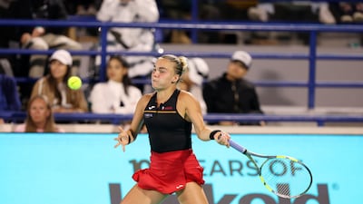 Sara Bejlek returns the ball to Ekaterina Alexandrova.