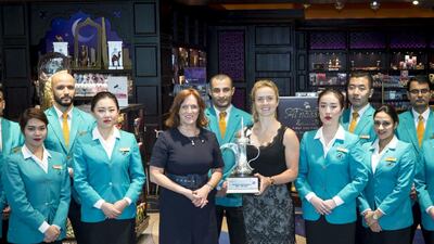 Defending champion Elina Svitolina with Sinead El Sibai. Courtesy Dubai Duty Free Tennis Championships