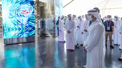 Sheikh Hamdan bin Mohammed visits the pavilions of Spain, Hungary, and the Republic of Korea at Expo 2020. Photo: Dubai Media Office
