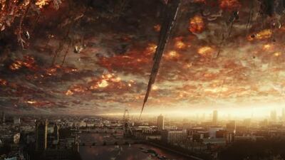 A new TV spot for Independence Day: Resurgence shows the Burj Khalifa crashing into the River Thames in London.