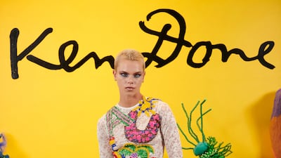 Covered in colourful lettering, the Romance Was Born collection is upbeat and joyful. Photo: Romance Was Born